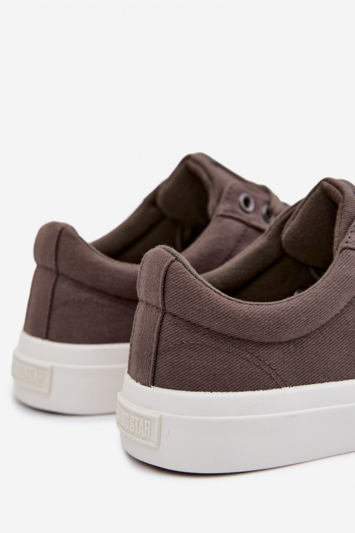 Botas casuais masculinas de cano baixo cinzas