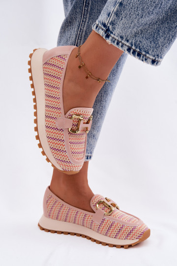 À modalo de tênis Escorregar em Ze cor douradam Detalem GOE TT2N4081 cor rosa