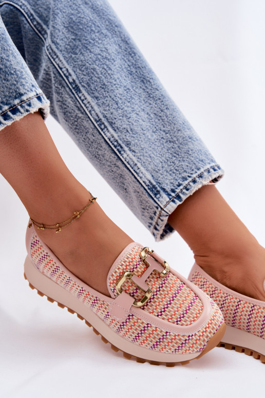 À modalo de tênis Escorregar em Ze cor douradam Detalem GOE TT2N4081 cor rosa