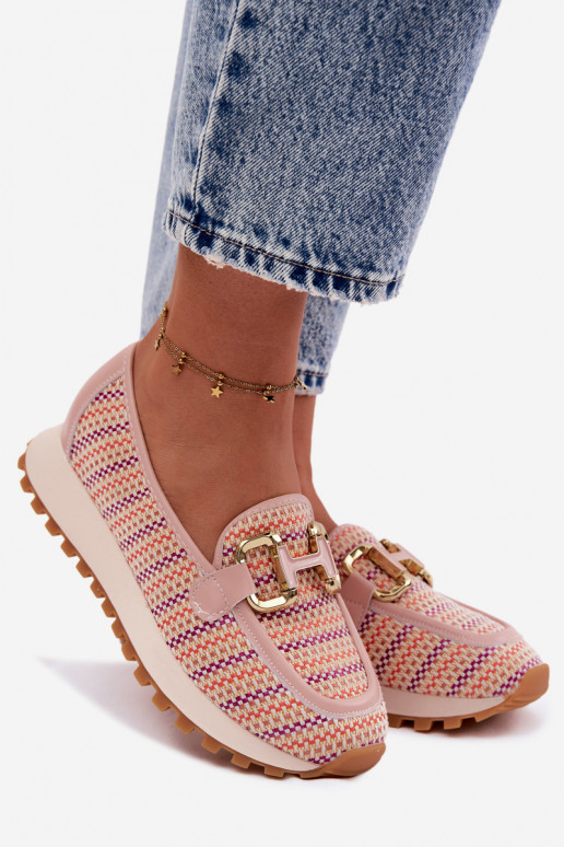 À modalo de tênis Escorregar em Ze cor douradam Detalem GOE TT2N4081 cor rosa