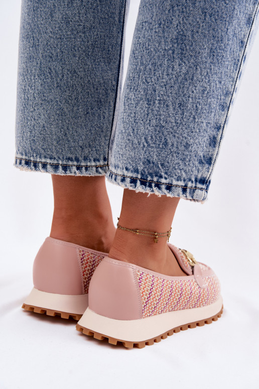 Ténis rosa slip-on com detalhes dourados GOE TT2N4081