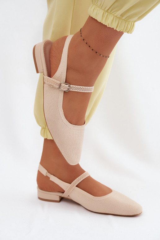  sandálias Bailarinas Feminino com alças cor de marfim Selrene