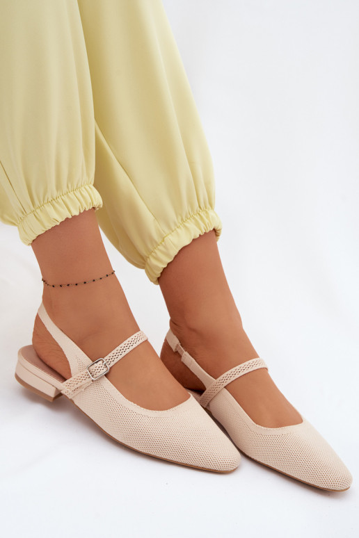  sandálias Bailarinas Feminino com alças cor de marfim Selrene