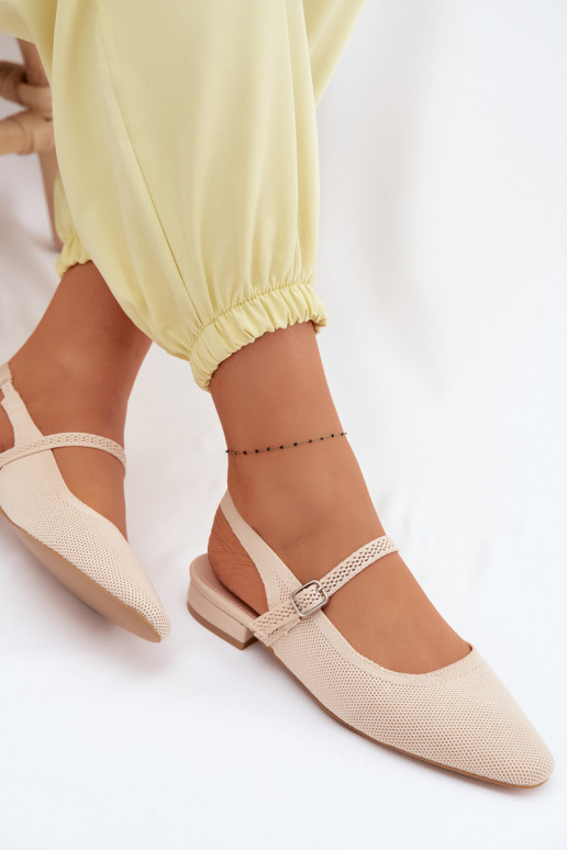  sandálias Bailarinas Feminino com alças cor de marfim Selrene