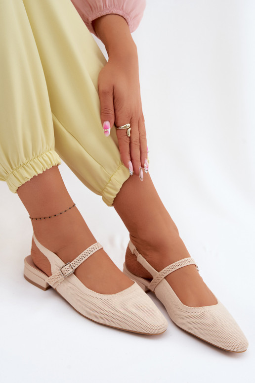  sandálias Bailarinas Feminino com alças cor de marfim Selrene