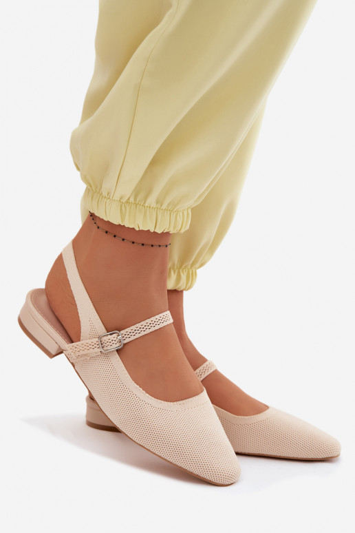  sandálias Bailarinas Feminino com alças cor de marfim Selrene