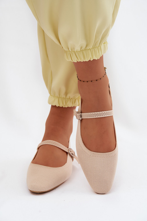  sandálias Bailarinas Feminino com alças cor de marfim Selrene