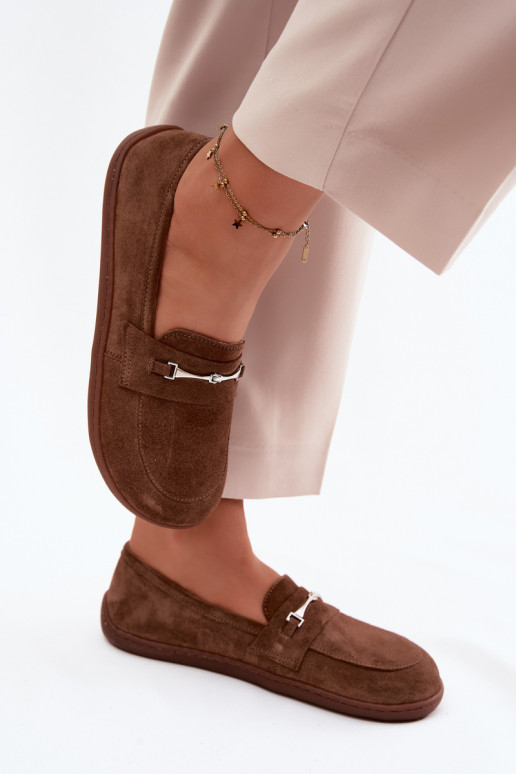 Mocassins Barefoot de camurça Zazoo 322 cor marrom