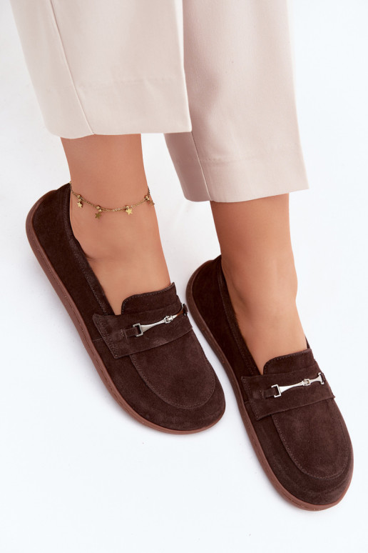 Mocassins barefoot de camurça Zazoo 322, cor chocolate