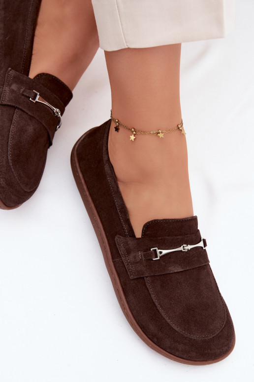 Mocassins barefoot de camurça Zazoo 322, cor chocolate