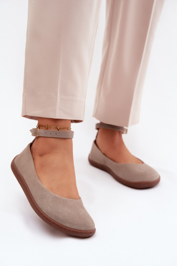 Bailarinas barefoot de camurça Zazoo 020, cor cappuccino 2