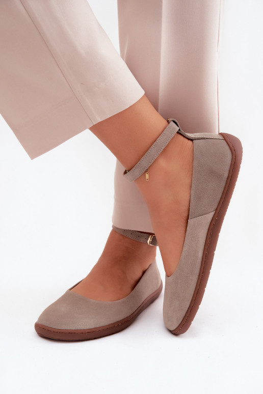Bailarinas barefoot de camurça Zazoo 020, cor cappuccino
