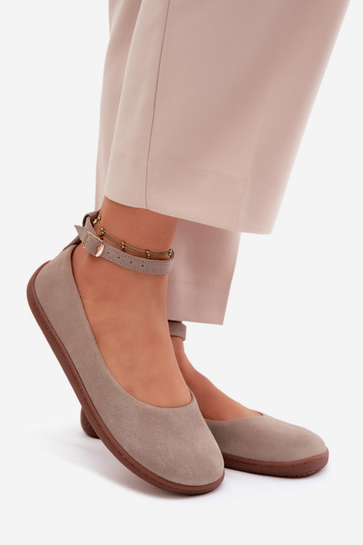 Bailarinas BarefootHabilitadoturalnego de camurçau Zazoo 020 cor capuccino