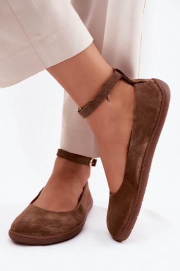 Bailarinas BarefootHabilitadoturalnego de camurçau Zazoo 020 cor marrom 2