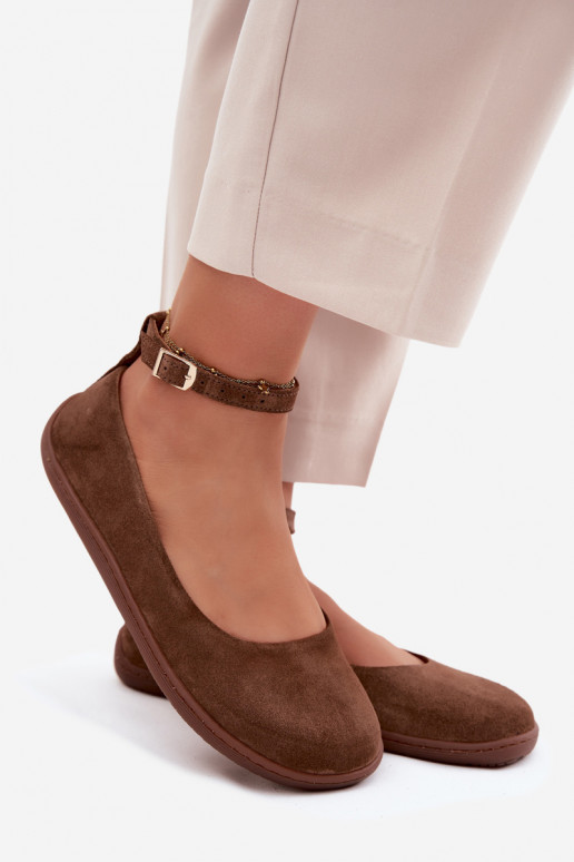 Bailarinas BarefootHabilitadoturalnego de camurçau Zazoo 020 cor marrom