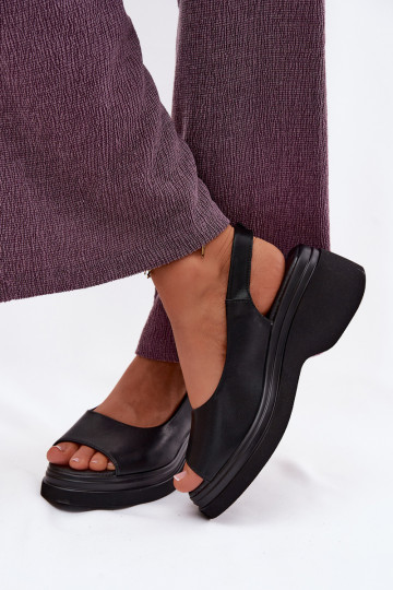 Pele Sandálias plataforma Vinceza 66936 cor preta 2