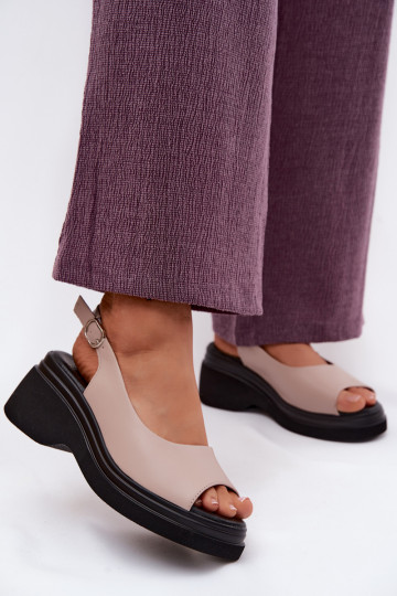 Pele Sandálias plataforma Vinceza 66936 bege 2