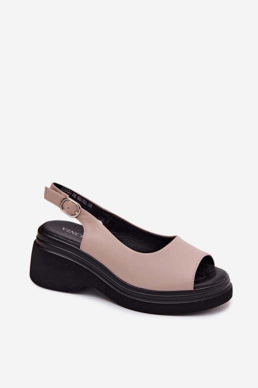 Pele Sandálias plataforma Vinceza 66936 bege