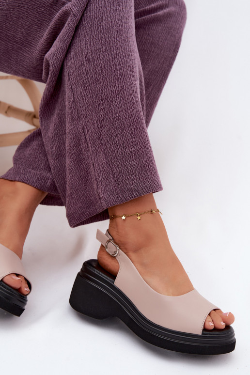 Pele Sandálias plataforma Vinceza 66936 bege