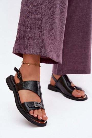 Sandálias femininas Feminino com salto largo Vinceza 86434 cor preta 2