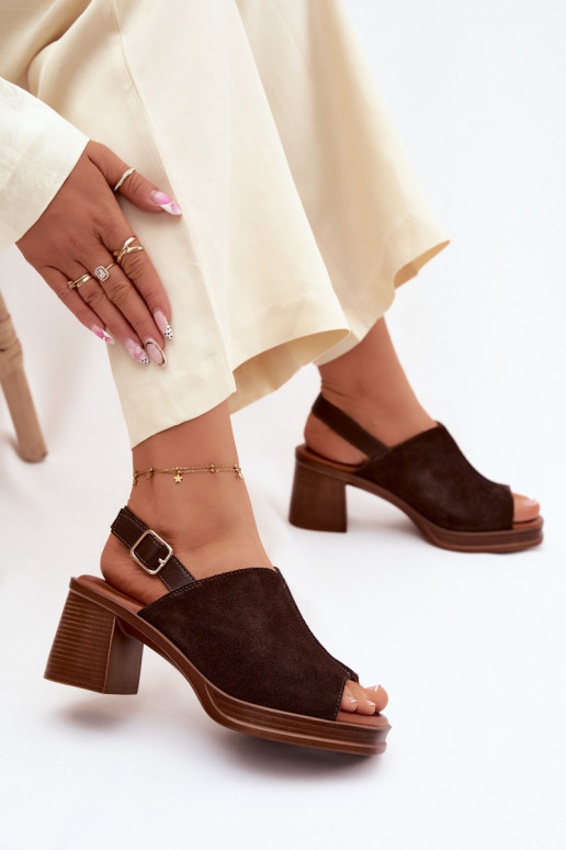 Pele Elegante salto alto em camurça Registro Vinceza 39995 CzekoladoParae