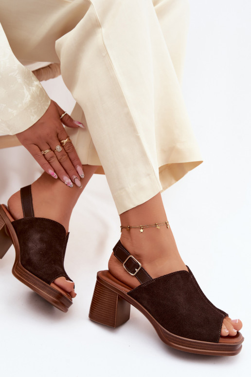 Pele Elegante salto alto em camurça Registro Vinceza 39995 CzekoladoParae