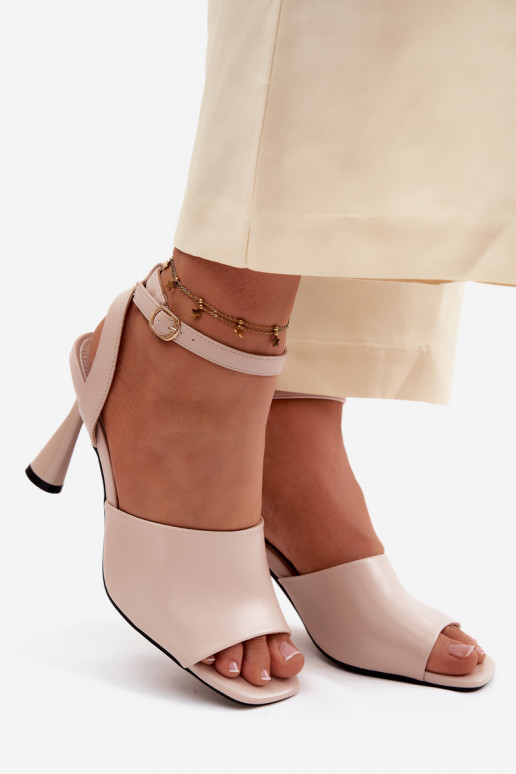 Sandálias femininas com salto Vinceza 62297 bege