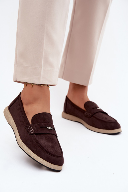 mocassins femininosImitacji de camurçau Vinceza 62273 CzekoladoParae