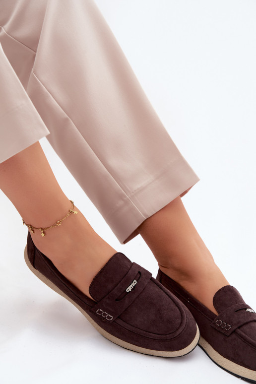 mocassins femininosImitacji de camurçau Vinceza 62273 CzekoladoParae