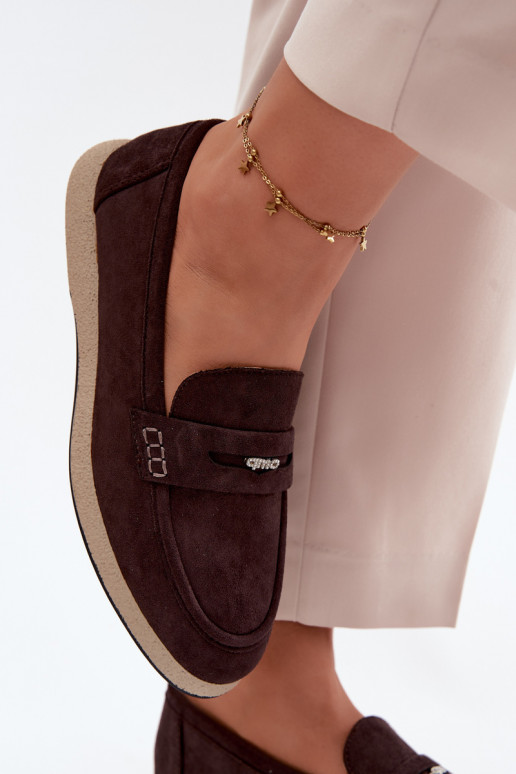 mocassins femininosImitacji de camurçau Vinceza 62273 CzekoladoParae