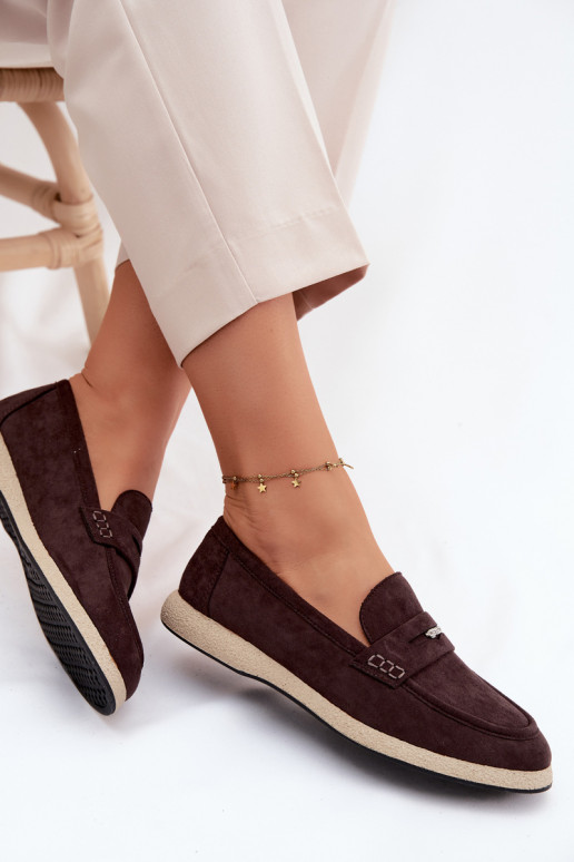 mocassins femininosImitacji de camurçau Vinceza 62273 CzekoladoParae