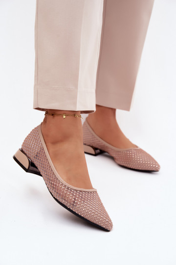 Bailarinas De salto baixo grade Com decoração Vinceza 62294 bege 2