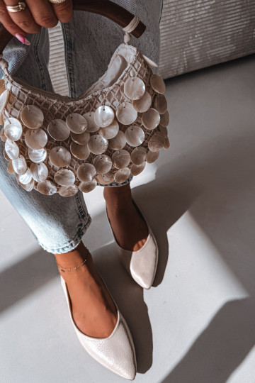 Balerinas de couro sintético cor areia Nelisa 2