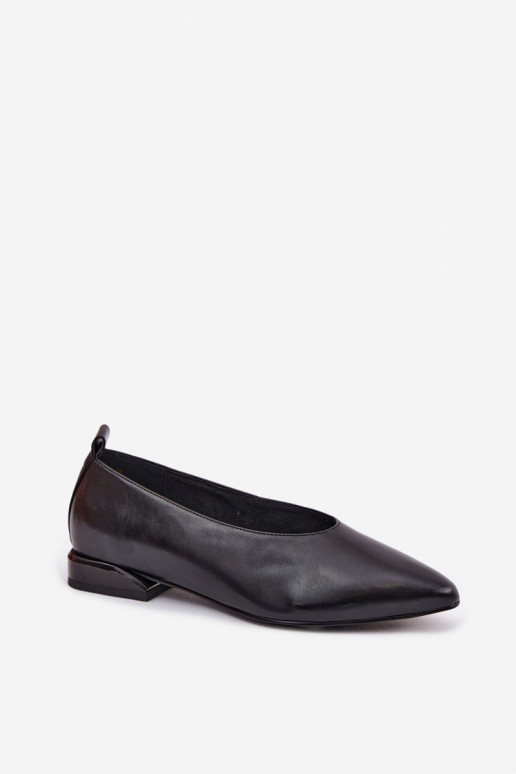 Bailarinas com salto largo cor preta Hoshi