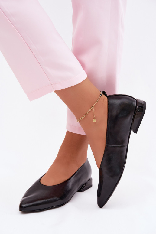 Bailarinas com salto largo cor preta Hoshi