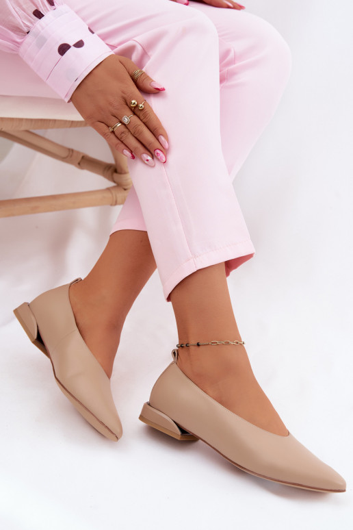 Bailarinas com salto largo bege Hoshi