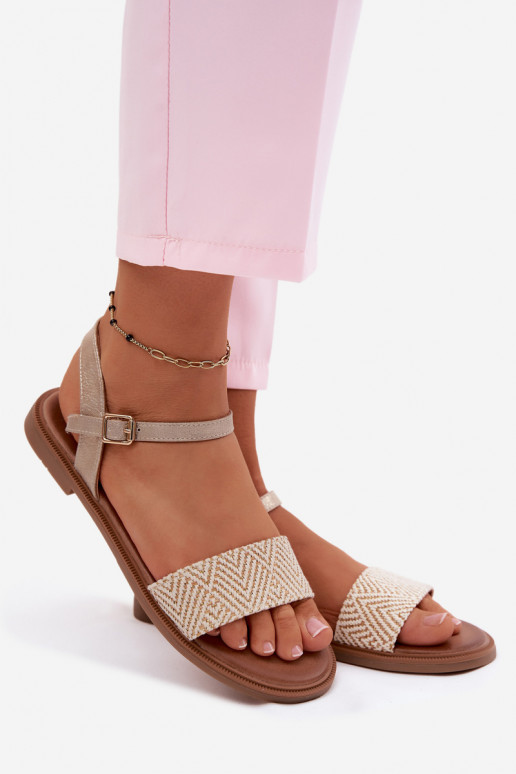 Sandálias femininas com salto largo cor dourada Lumina