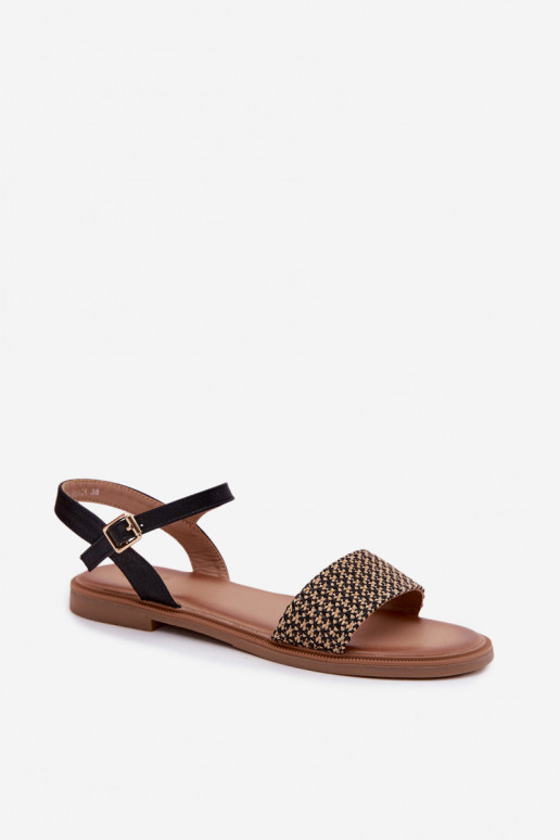 Sandálias femininas com salto largo cor preta Lumina