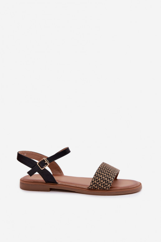 Sandálias femininas com salto largo cor preta Lumina