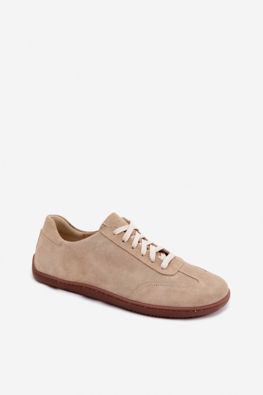 Sapatos casuais de camurça sintética Barefoot Zazoo N1243 cor areia