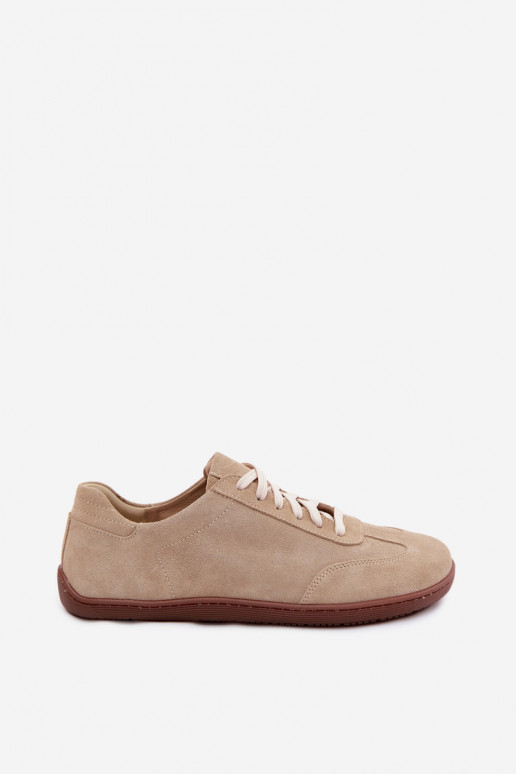 Sapatos casuais de camurça sintética Barefoot Zazoo N1243 cor areia