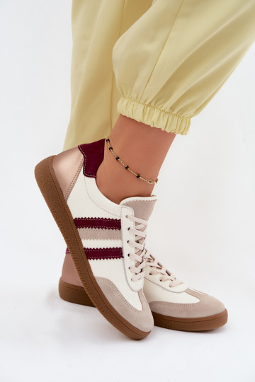 Pele À modalo de tênis Feminino Zazoo N1234S2 Branco-Borgonha