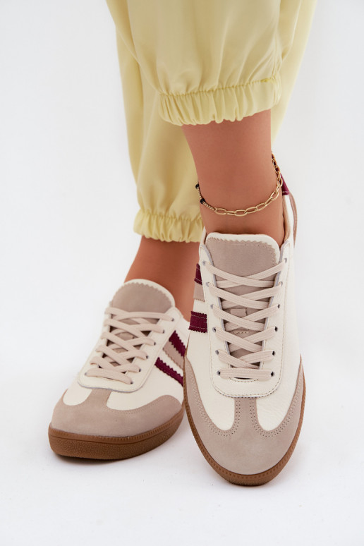 Pele À modalo de tênis Feminino Zazoo N1234S2 Branco-Borgonha