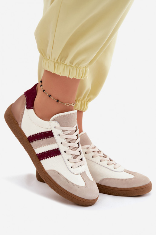 Pele À modalo de tênis Feminino Zazoo N1234S2 Branco-Borgonha