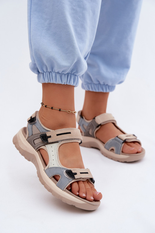 Sandálias desportivas femininas McKeylor 95414 areia-azul
