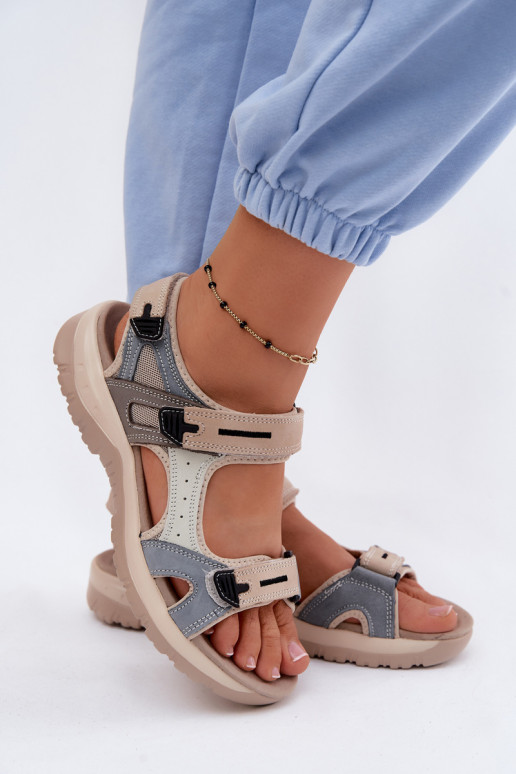 Sandálias desportivas femininas McKeylor 95414 areia-azul