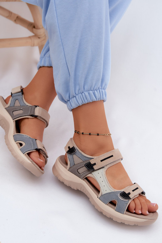 Sandálias desportivas femininas McKeylor 95414 areia-azul