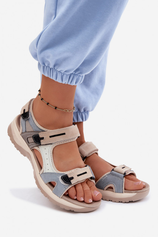 Sandálias desportivas femininas McKeylor 95414 areia-azul