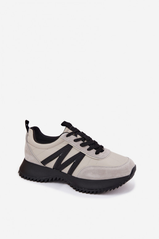 de camurça À modalo de tênis Feminino com uma plataforma Vinceza 41521 cor cinza