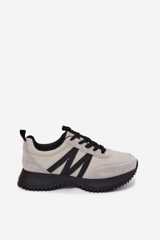 de camurça À modalo de tênis Feminino com uma plataforma Vinceza 41521 cor cinza